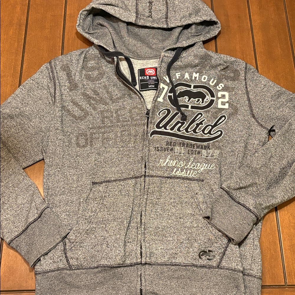 Ecko Unlimited Charcoal zip up Hoodie
